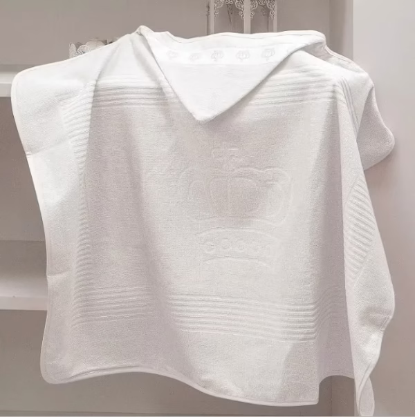 Toalha de Banho com capuz Dohler Baby Classic Branco