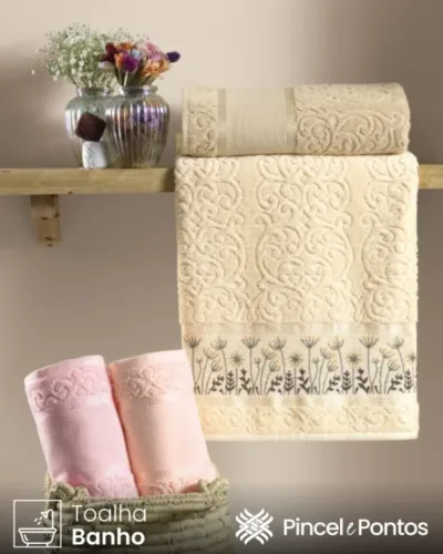 Toalha de Banho Karsten Melina 74x140 cm para Bordar