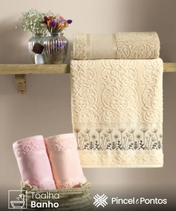 Toalha de Banho Karsten Melina 74x140 cm para Bordar