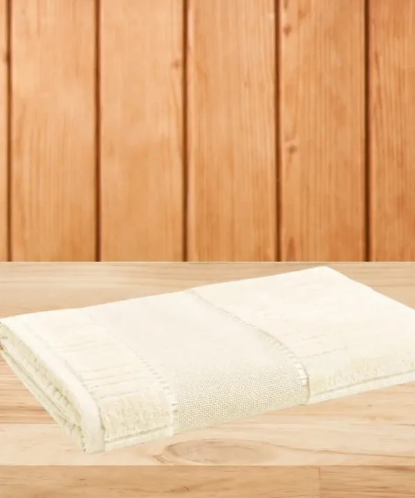 Toalha de Banho Karsten Stella 67x 140 cm para Bordar Cáqui