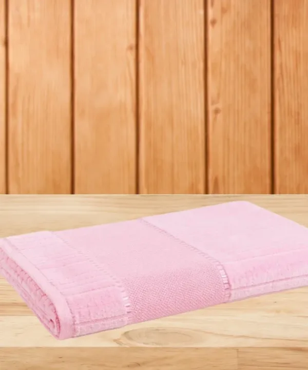 Toalha de Banho Karsten Stella 67x 140 cm para Bordar Rosa Begônia