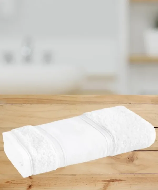 Toalha de Rosto Karsten Bruna II 49×80 cm para Pintar Branco