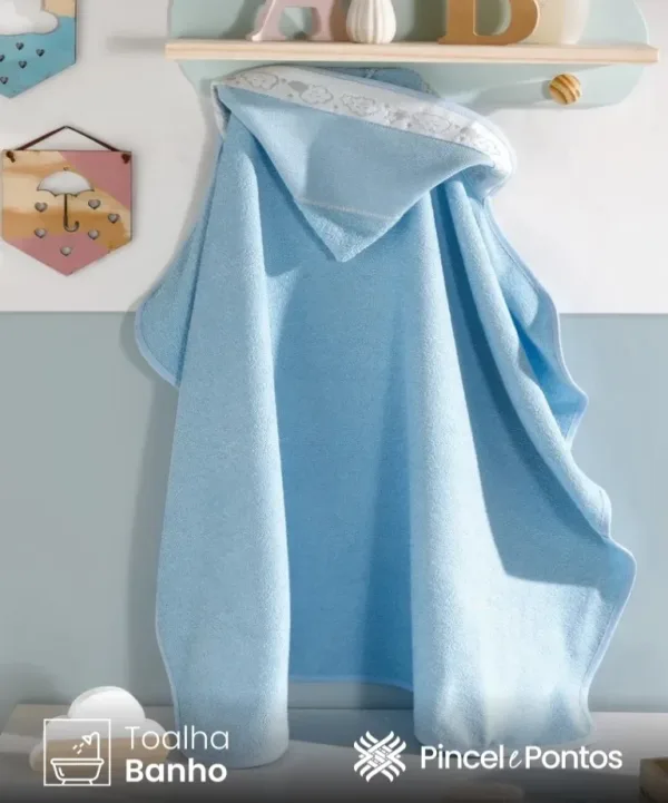 Toalha de Banho com capuz Dohler Baby Kids 90X70 cm para bordar