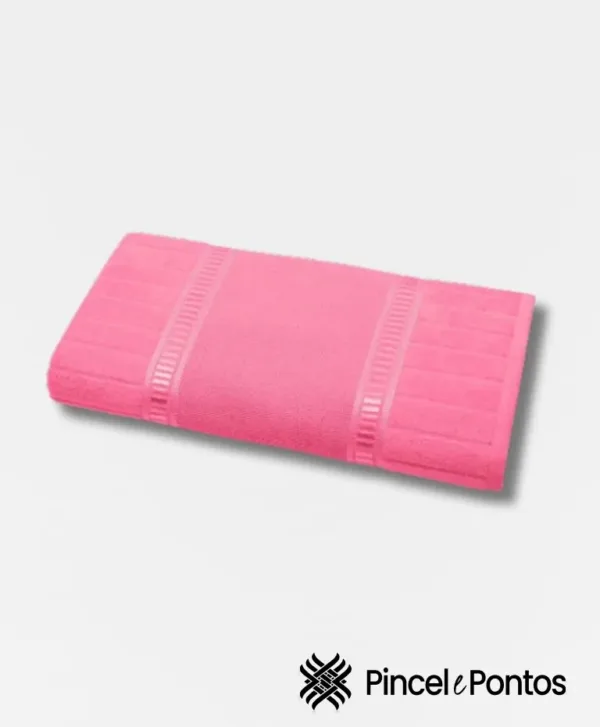 Toalha de Banho Bouton Caprice Luxo 70×140 cm para Bordar Rosa Chiclete