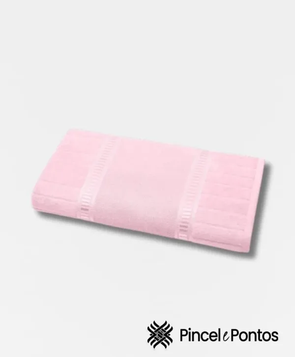 Toalha de Banho Bouton Caprice Luxo 70×140 cm para Bordar Rosa Pétala