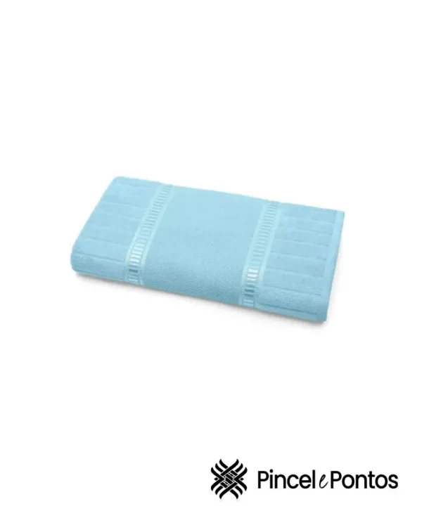 Toalha de Rosto Bouton Caprice Luxo 50×80 cm para Bordar Azul Piscina