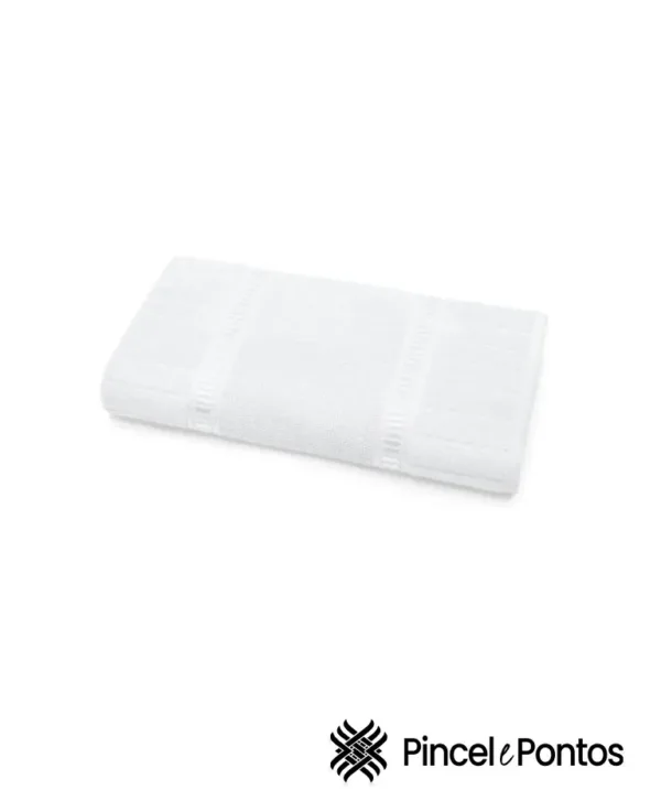 Toalha de Rosto Bouton Caprice Luxo 50×80 cm para Bordar Branco