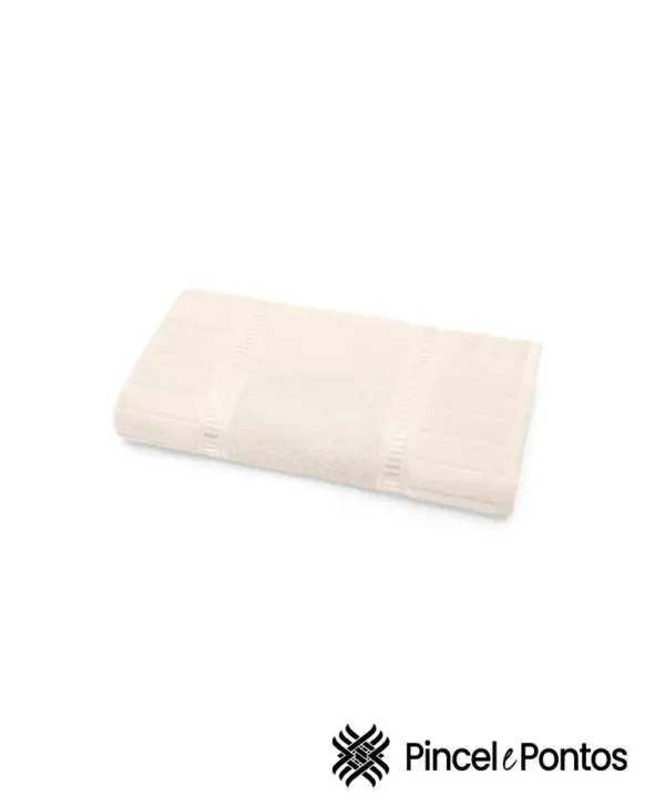 Toalha de Rosto Bouton Caprice Luxo 50×80 cm para Bordar Marfim