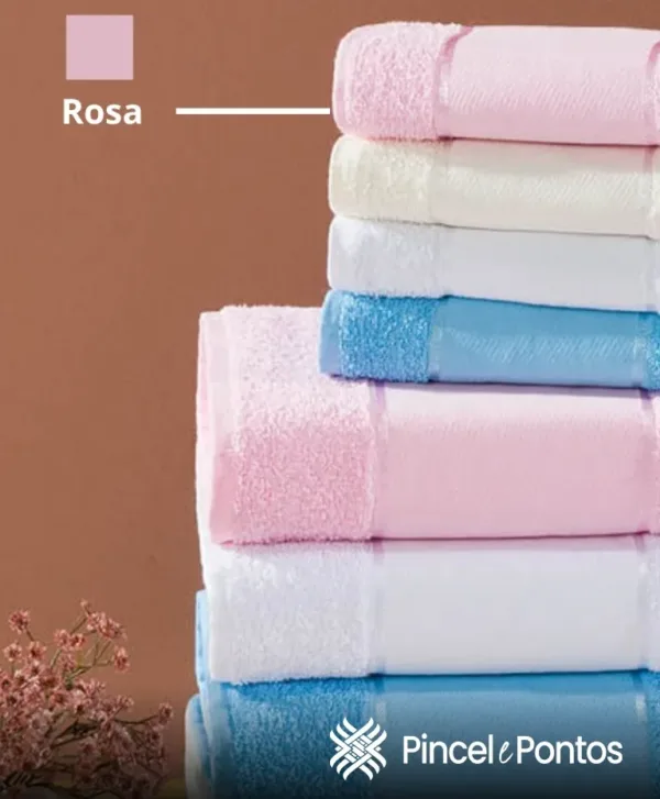 Toalha Rosto Valletex Arte 44X80 cm para Pintar e Bordar Rosa galeria