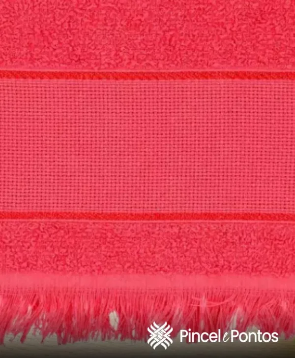 Toalha Social Valletex 23X39 cm para Bordar Vermelho