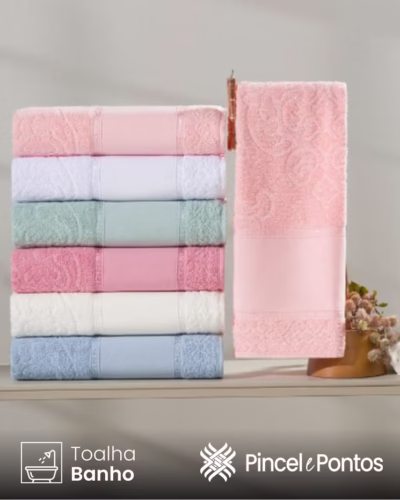 Toalha de Banho Valletex Jacquard Decorarte 68X1,40 m para Pintar e Bordar