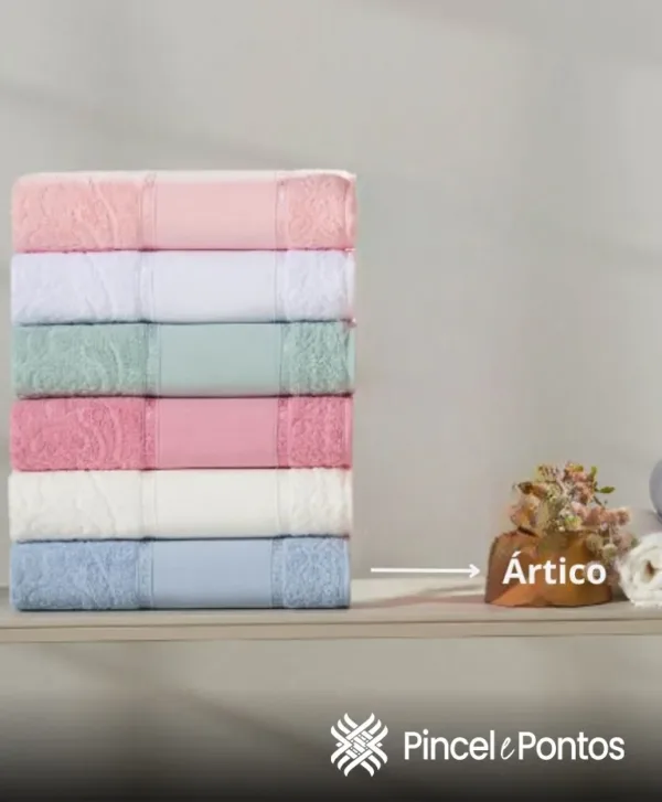Toalha de Banho Valletex Jacquard Decorarte 68X1,40 m para Pintar e Bordar ártico