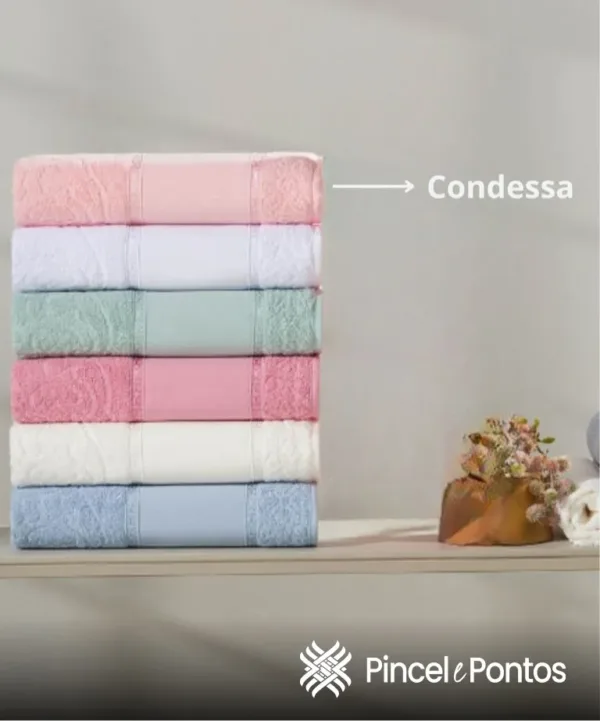 Toalha de Banho Valletex Jacquard Decorarte 68X1,40 m para Pintar e Bordar - Imagem 2
