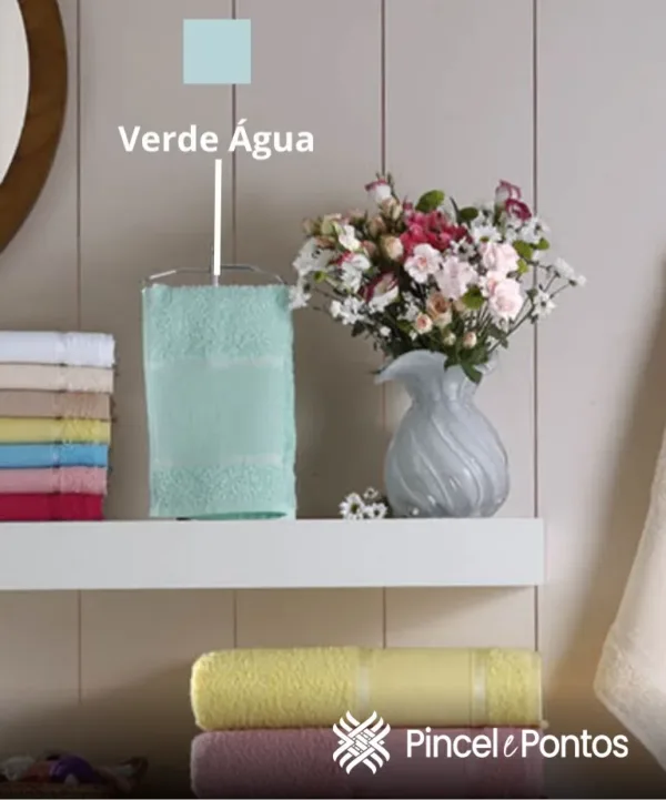 Toalha de Lavabo Valletex Requinte 28X50 cm para Bordar Verde Água