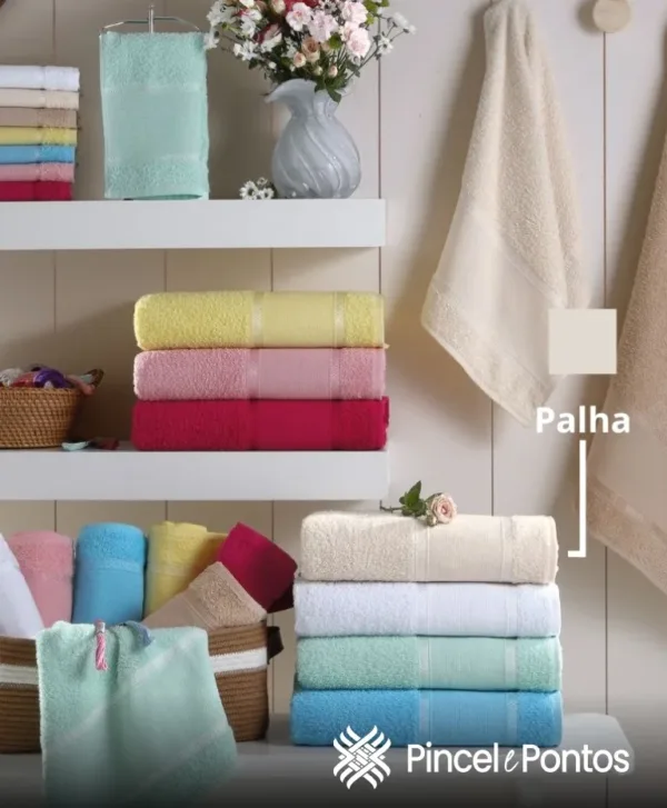 Toalha de Rosto Valletex Requinte 48X80 cm para Bordar Palha
