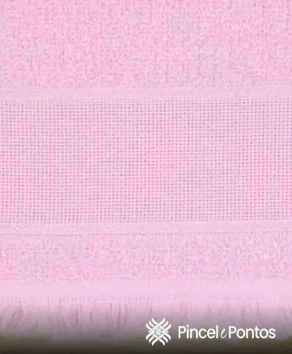 Toalha Banho Valletex 62X1,30 m para Bordar Ponto Cruz rosa bebe