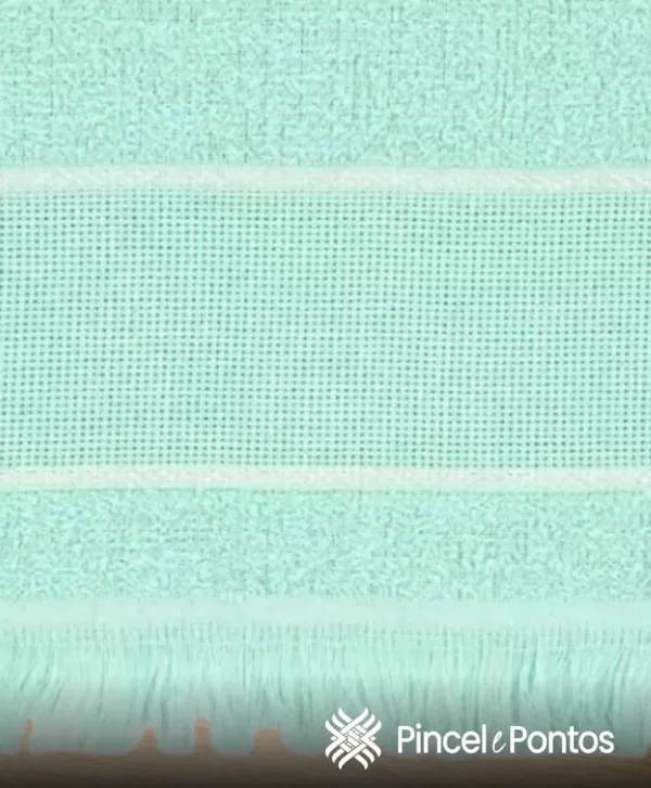 Toalha Banho Valletex 62X1,30 m para Bordar Ponto Cruz verde