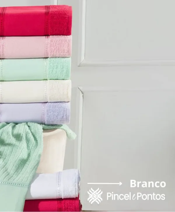 Toalha de Banho Valletex Arte Canelada 68X1,40 m para Pintar e Bordar Branco