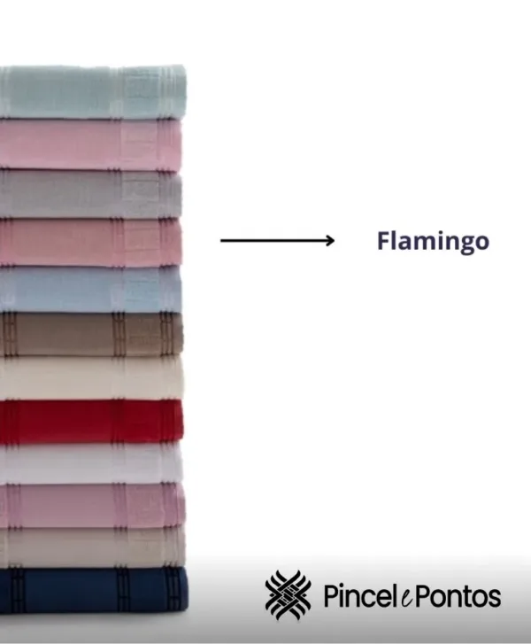 Toalha de Banho Valletex Bellarte 68X1,40 m para Pintar e Bordar flamingo
