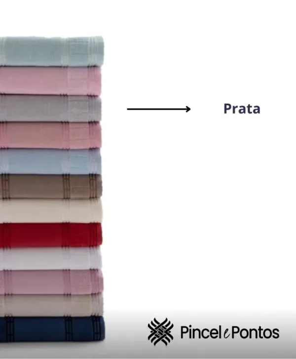 Toalha de Banho Valletex Bellarte 68X1,40 m para Pintar e Bordar prata
