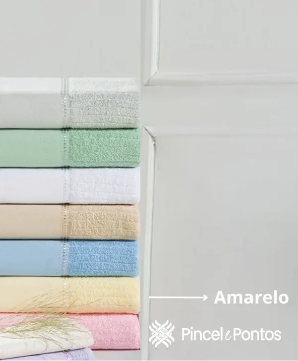 Toalha de Lavabo Valletex Arte Canelada 30X50 cm para Pintar e Bordar Amarelo