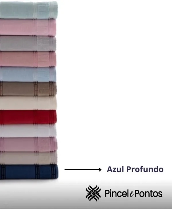 Toalha de Lavabo Valletex Bellarte 30X50 cm para Pintar e Bordar azul profundo