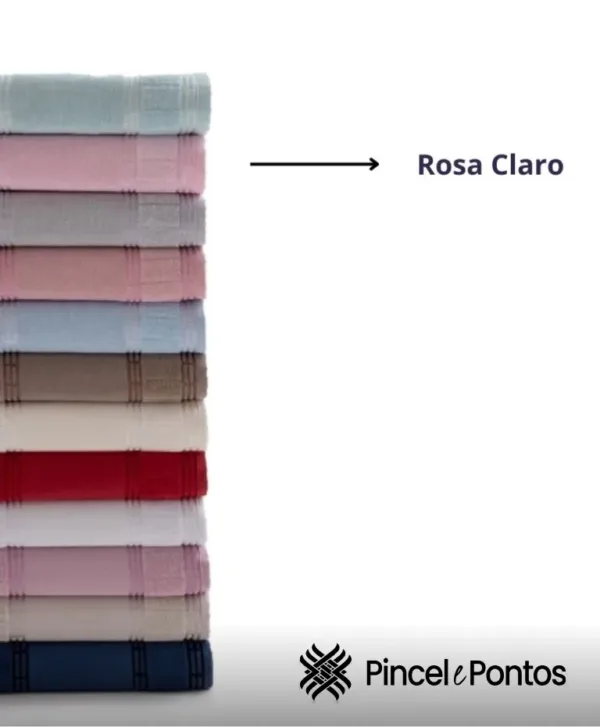 Toalha de Rosto Valletex Bellarte 48X80 cm para Pintar e Bordar rosa claro