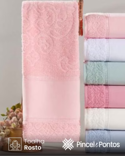 Toalha de Rosto Valletex Jacquard Decorarte 48X80 cm para Pintar e Bordar