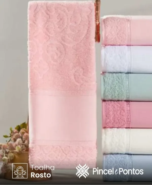 Toalha de Rosto Valletex Jacquard Decorarte 48X80 cm para Pintar e Bordar