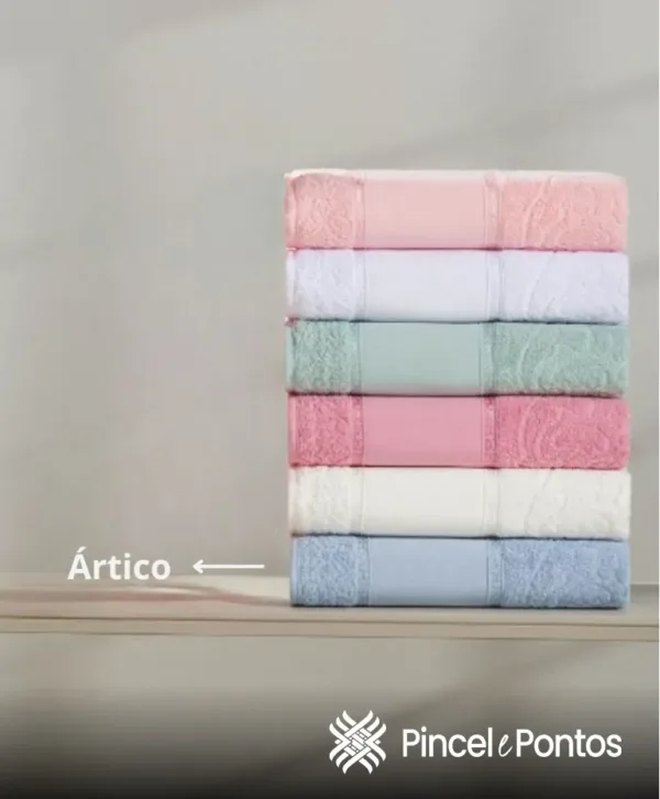 Toalha de Rosto Valletex Jacquard Decorarte 48X80 cm para Pintar e Bordar Ártico