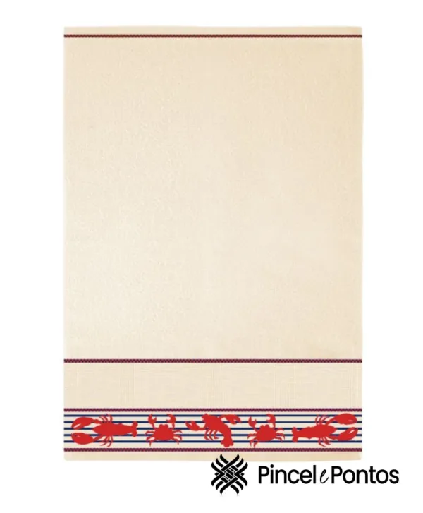 Pano de Copa Teka Art 45X65 cm para Bordar Carangueijos