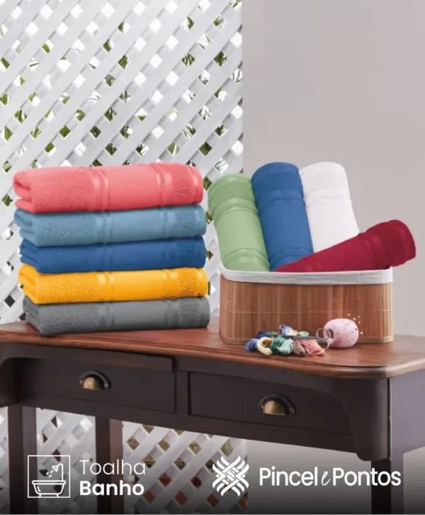 Imagen para producto Toalha de Banho Teka Criativa Cristine 70X1,35 m para Bordar Ponto Cruz