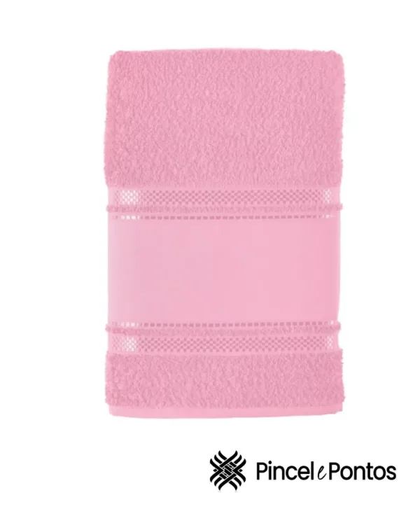 Toalha de Banho Teka Criativa Valentine 70X1,35 m para Pintar e Bordar rosa
