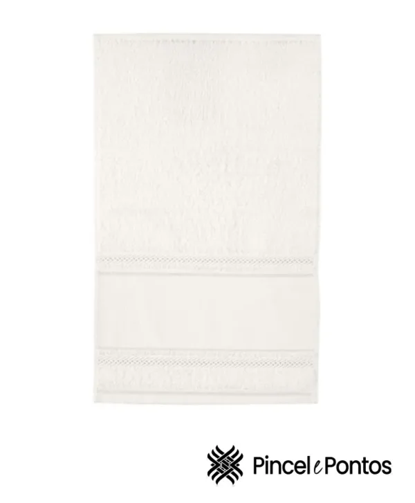 Toalha de Lavabo Teka Criativa Cristine 70X1,35 m para Bordar Ponto Cruz branco
