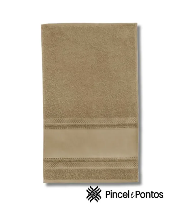 Toalha de Lavabo Teka Criativa Valentine 30X50 cm para Pintar ou Bordar na máquina bege