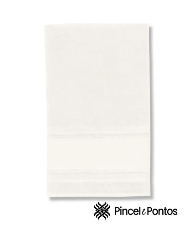 Toalha de Lavabo Teka Criativa Valentine 30X50 cm para Pintar ou Bordar na máquina branco
