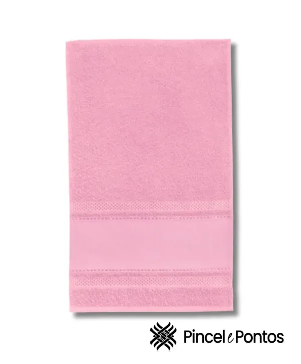 Toalha de Lavabo Teka Criativa Valentine 30X50 cm para Pintar ou Bordar na máquina rosa
