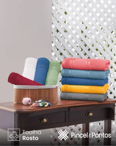 Imagen para producto Toalha de Rosto Teka Criativa Cristine 45X80 cm para Bordar Ponto Cruz