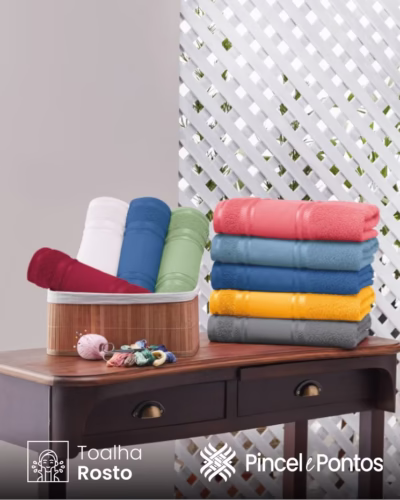 Imagen para producto Toalha de Rosto Teka Criativa Cristine 45X80 cm para Bordar Ponto Cruz