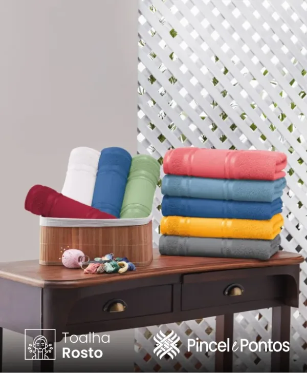 Imagen para producto Toalha de Rosto Teka Criativa Cristine 45X80 cm para Bordar Ponto Cruz