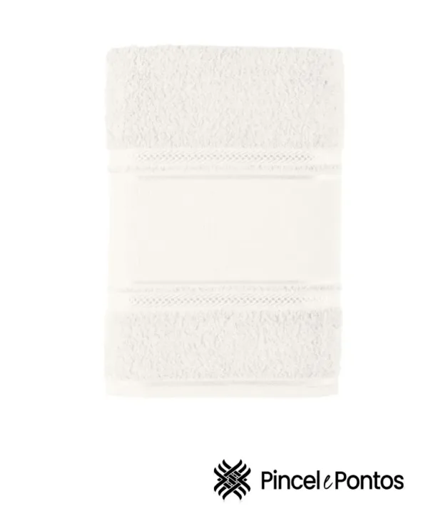Toalha de Rosto Teka Criativa Cristine 70X1,35 m para Bordar Ponto Cruz branco galeria