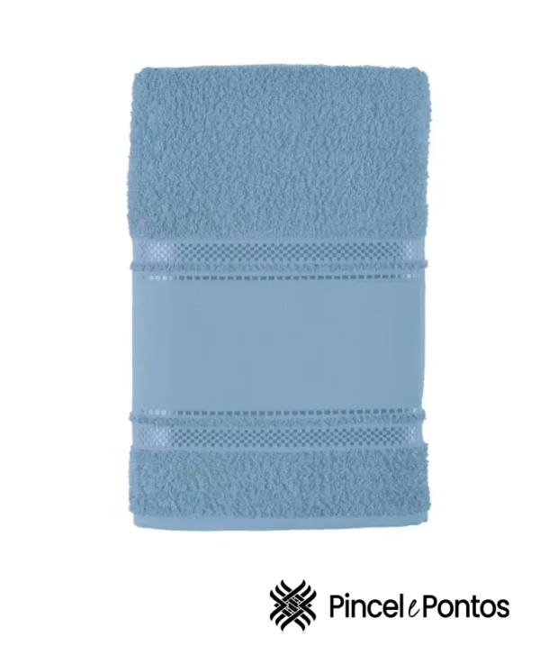 Toalha de Rosto Teka Criativa Valentine 45X80 cm para Pintar e Bordar azul