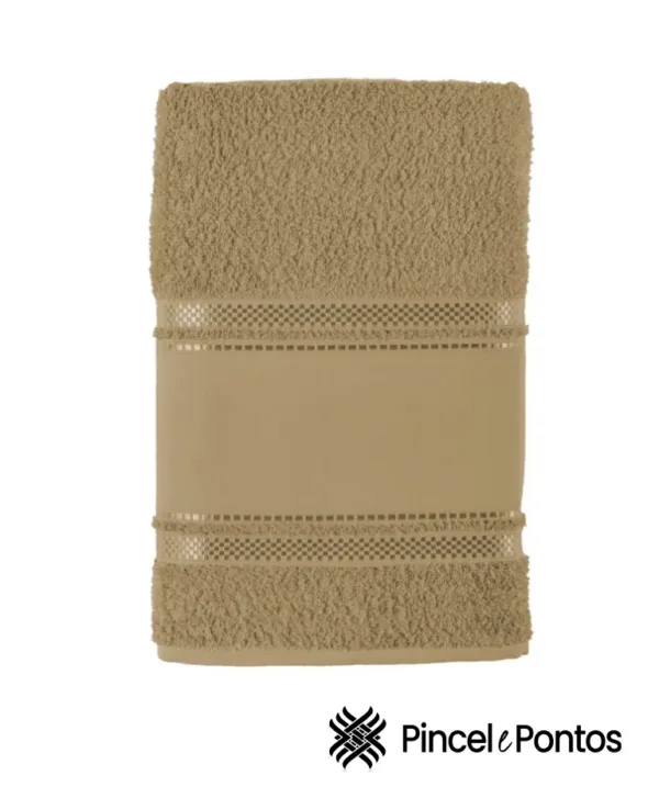 Toalha de Rosto Teka Criativa Valentine 45X80 cm para Pintar e Bordar bege