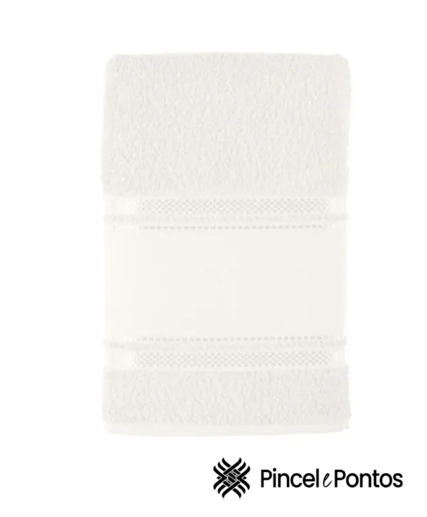 Toalha de Rosto Teka Criativa Valentine 45X80 cm para Pintar e Bordar branco