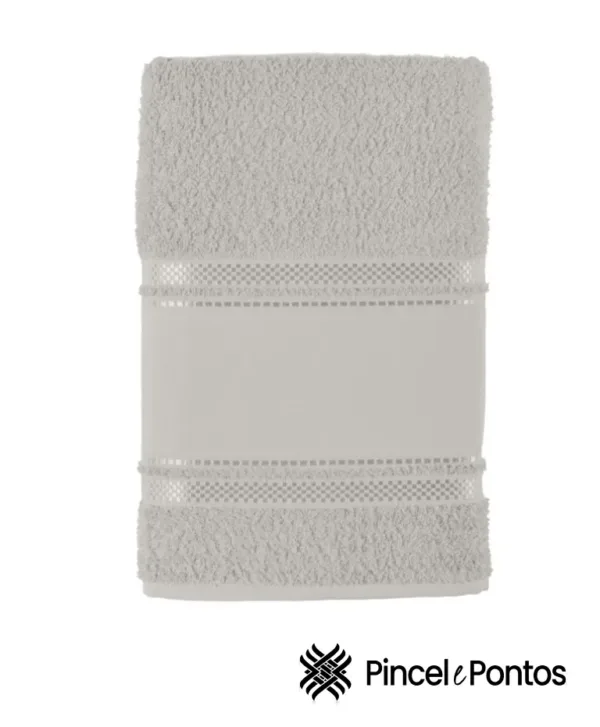 Toalha de Rosto Teka Criativa Valentine 45X80 cm para Pintar e Bordar cinza