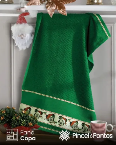 Pano de Prato Döhler Michey Natal para Bordar 45X70 cm destacada