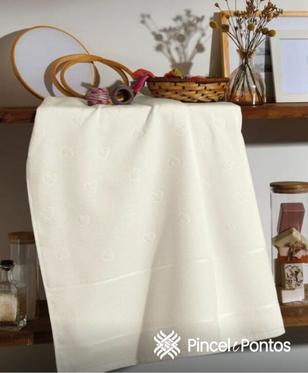 Imagen para Toalha de Lavabo Döhler Verona 30X45 cm para Bordar Ponto Cruz marfim