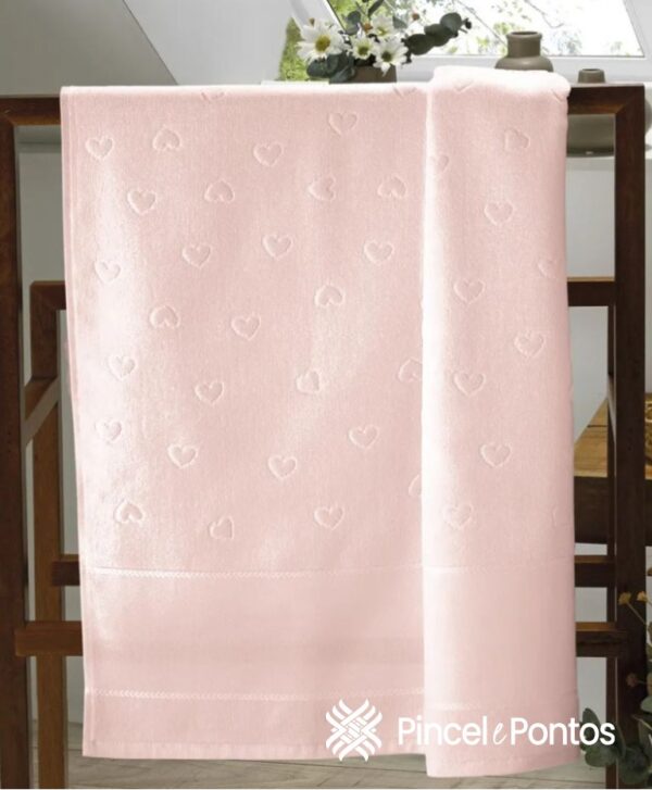Imagen para Toalha de Rosto Döhler Verona 50X80 cm para Bordar Ponto Cruz coral claro
